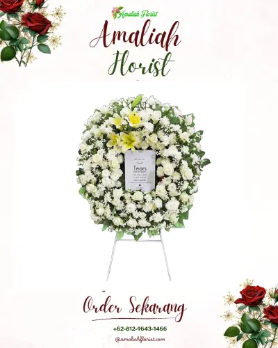 Krans Bunga Duka Cita di Sumber Wuluh
